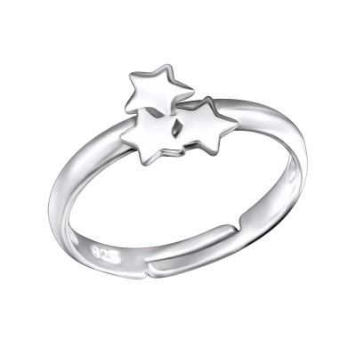 Stars Children's Sterling Silver Adjustable Ring