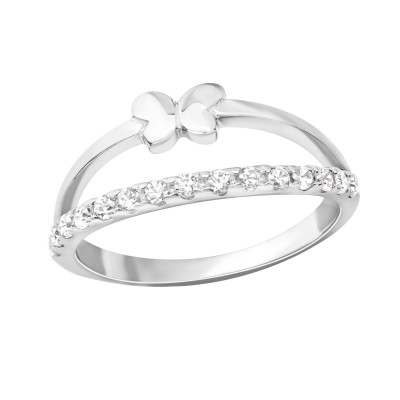 Butterfly Children's Sterling Silver Ring with Cubic Zirconia