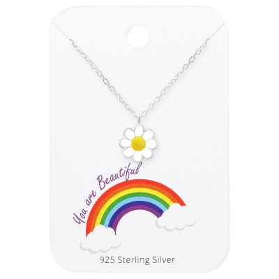 Flower Children's Sterling Silver Set and Jewelry on Card with Epoxy