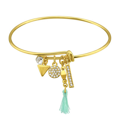 Fashion Jewelry Geometric Charms Bangle with Crystal