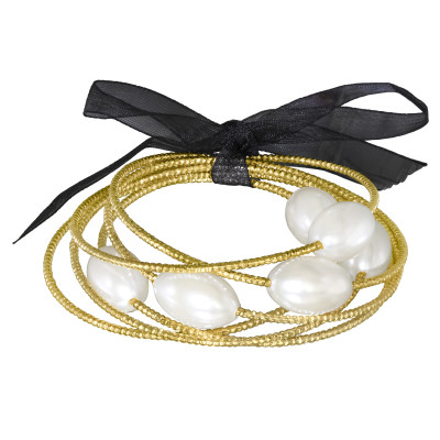 Fashion Jewelry Synthetic Pearl Bangle Set