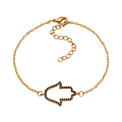 Hamsa Fashion Jewelry Bracelet and Necklace with Cubic Zirconia