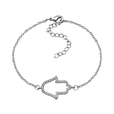 Fashion Jewelry Hamsa Bracelet with Cubic Zirconia