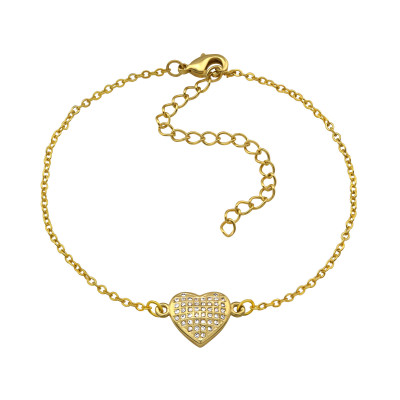 Fashion Jewelry Heart Bracelet with Cubic Zirconia