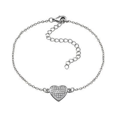 Fashion Jewelry Heart Bracelet with Cubic Zirconia