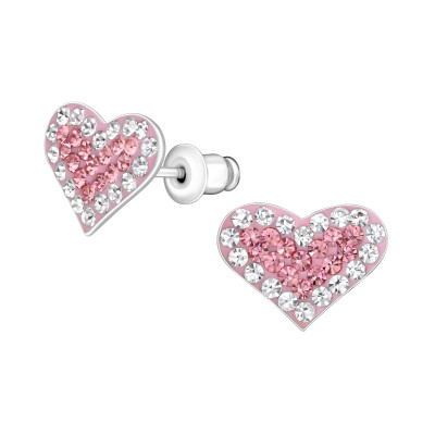 Fashion Jewelry Heart Ear Studs with Crystal