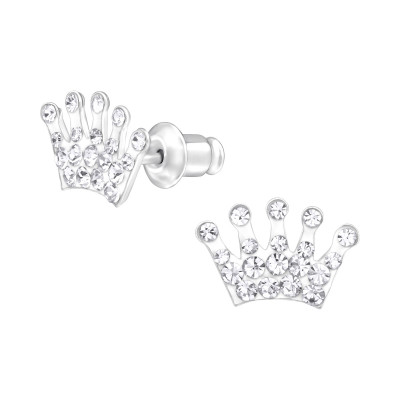 Fashion Jewelry Crown Ear Studs with Crystal