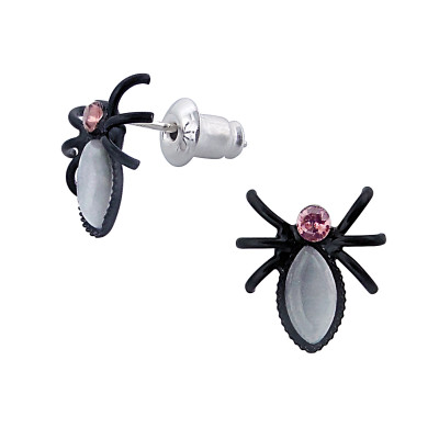 Gray Spider Fashion Jewelry Earrings and Studs