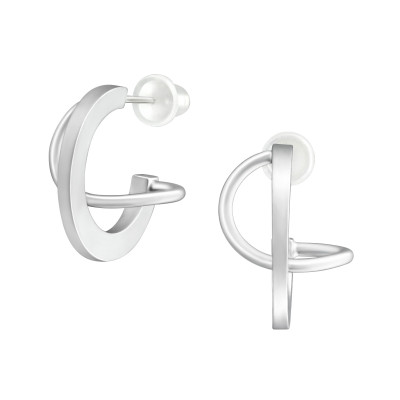 Fashion Jewelry Half Hoop Ear Studs