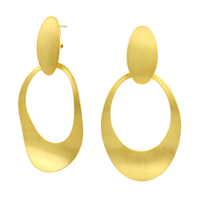 Fashion Jewelry Ear Studs with Hanging Oval Cut 