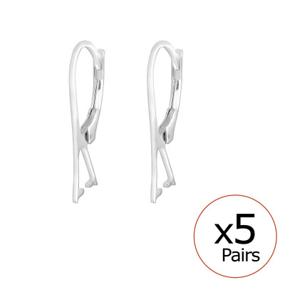 Silver Lever Back Earrings for Beads Sterling Silver Finding