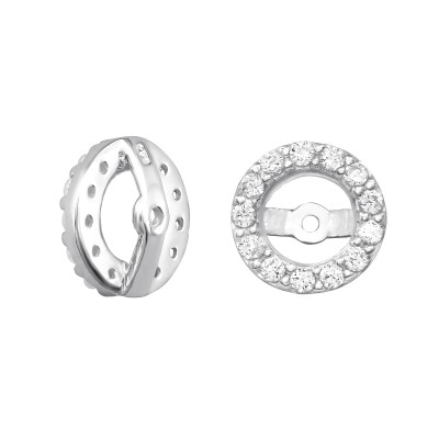 Interchangeable Part Sterling Silver Finding with Cubic Zirconia