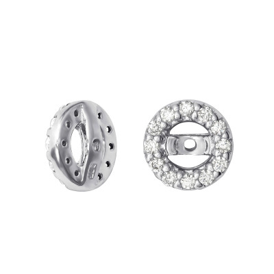 Circle Sterling Silver Finding with Cubic Zirconia