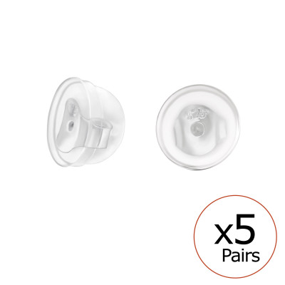 Silver Silicone Coated Silver Butterfly Backs for Ear Studs