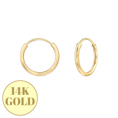 10mm 14k Solid Gold Endless Hoop