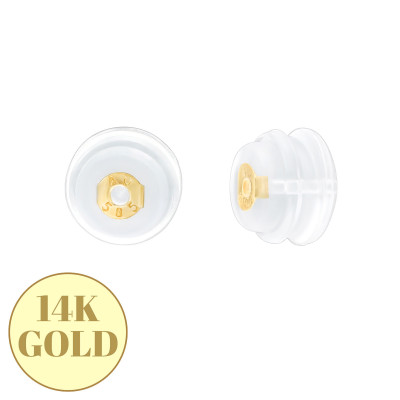 Silicone Coated 14K Gold Butterfly Back (1 PAIR)