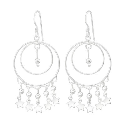 Silver Hanging Star Earrings