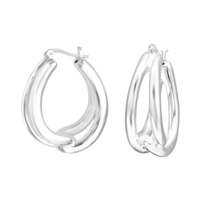 Silver Knot Ear Hoops