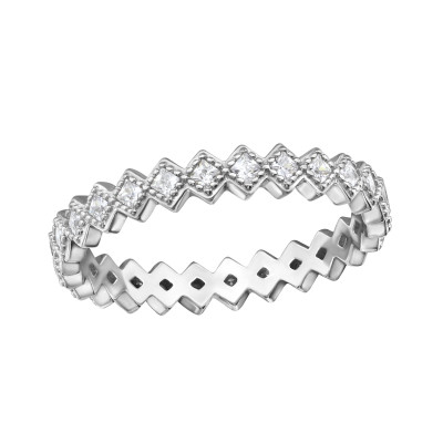 Silver Stackble Heavy with Cubic Zirconia