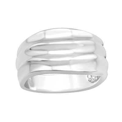 Silver Ripple Pattern Ring