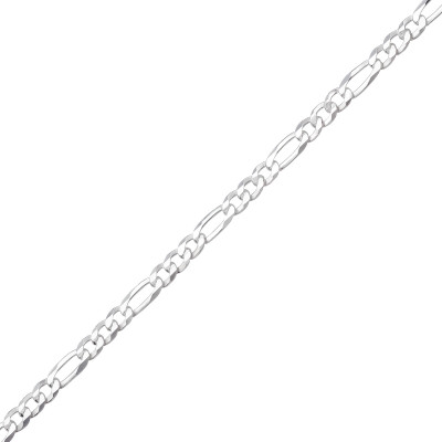 46cm Silver Figaro Chain