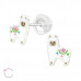 Premium Children's Silver Alpaca Ear Studs with Genuine European Crystals