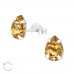 Silver Pear Ear Studs with Genuine European Crystals