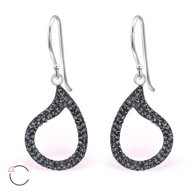 Drop Sterling Silver Earrings with Genuine European Crystal