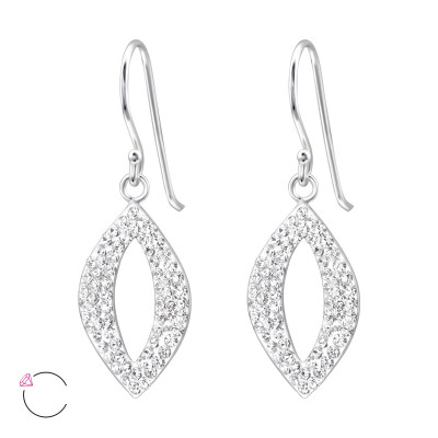 Silver Marquise Earrings with Genuine European Crystals