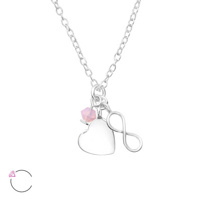 Silver Infinite Love Necklace with Genuine European Crystals