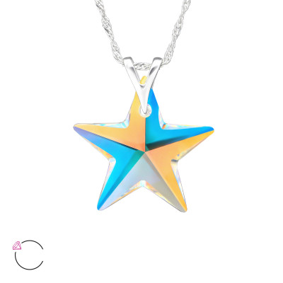 Silver Star La Crystale Necklace with Genuine European Crystal