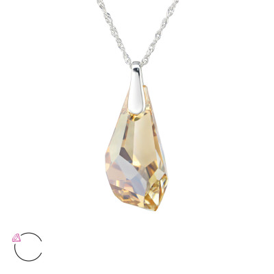 Silver Polygon La Crystale Necklace with Genuine European Crystal