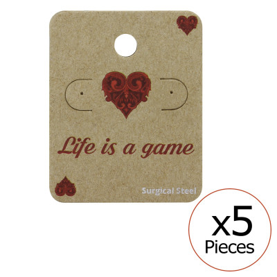 Life is a game Ear Stud Cards