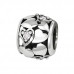 Silver Heart Bead with Cubic Zirconia