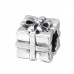 Silver Gift Present Bead with Cubic Zirconia