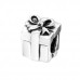 Silver Gift Present Bead with Cubic Zirconia