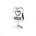 Silver Wine Glass Bead with Cubic Zirconia