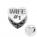 Silver Heart Wife Bead with Crystal