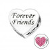 Silver Heart Forever Friends Bead with Crystal