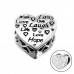 Silver Heart Love Bead with Crystal