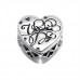 Heart Sterling Silver Bead with Crystal