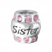 Silver Sister Bead with Cubic Zirconia