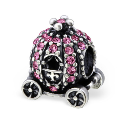 Carriage Sterling Silver Bead with Crystal