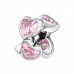 Silver Heart Bead with Cubic Zirconia