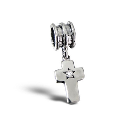 Hanging Cross Sterling Silver Bead