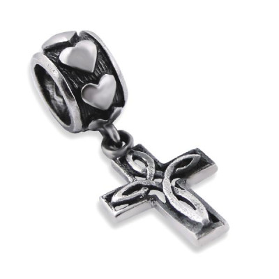 Hanging Cross Sterling Silver Bead