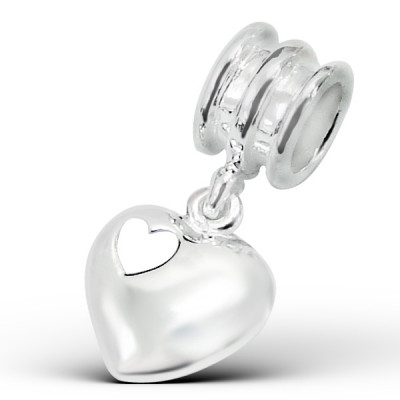 Hanging Heart Sterling Silver Bead