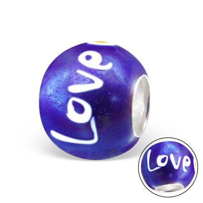 Love Sterling Silver Bead with Epoxy