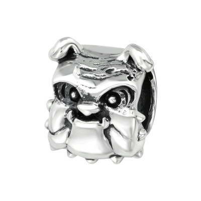 Silver Dog Bead