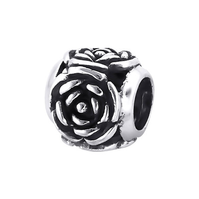 Rose Sterling Silver Bead